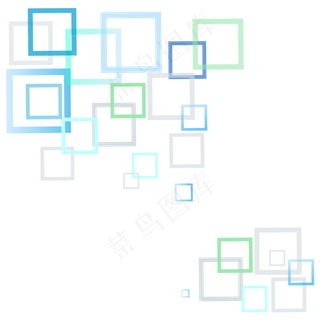 漂浮方块彩色科技图案,免抠元素