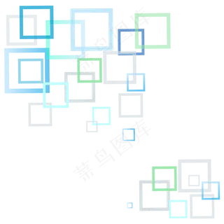 漂浮方块彩色科技图案,免抠元素