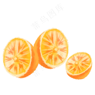 桔子绿色食品维生素卡通橘色