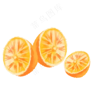 桔子绿色食品维生素卡通橘色