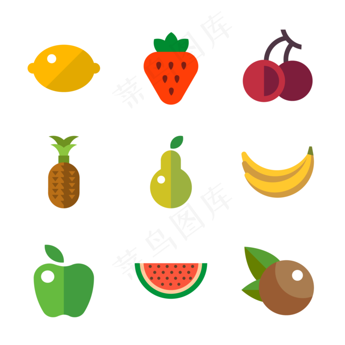 矢量手绘卡通水果
