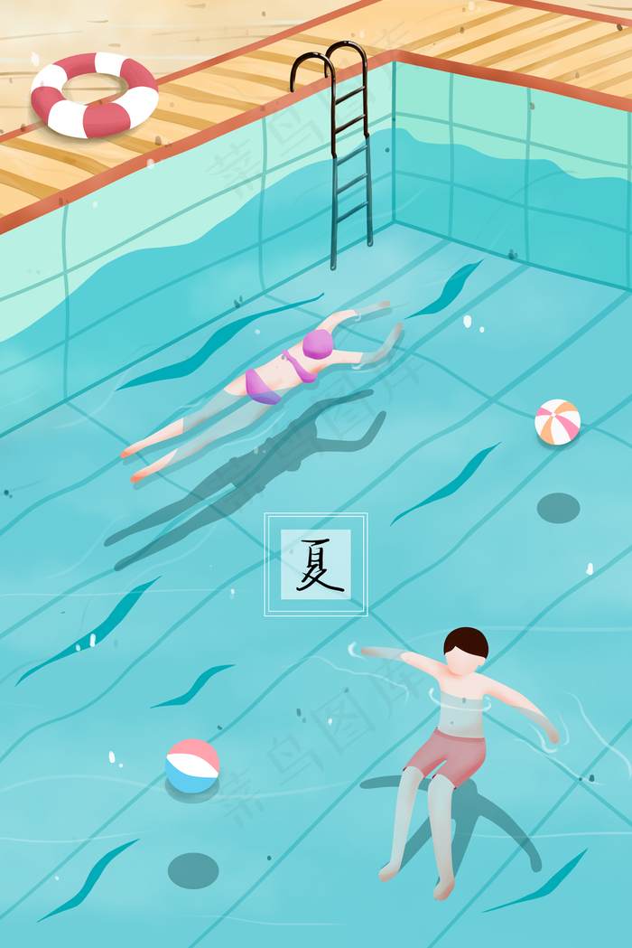 泳池里的人在游泳(3545*5315px 300 dpi )