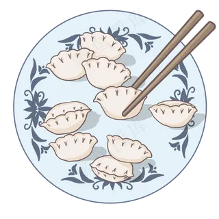 冬至吃饺子PNG,免抠元素