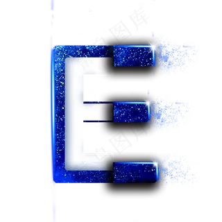 蓝色星空字母E