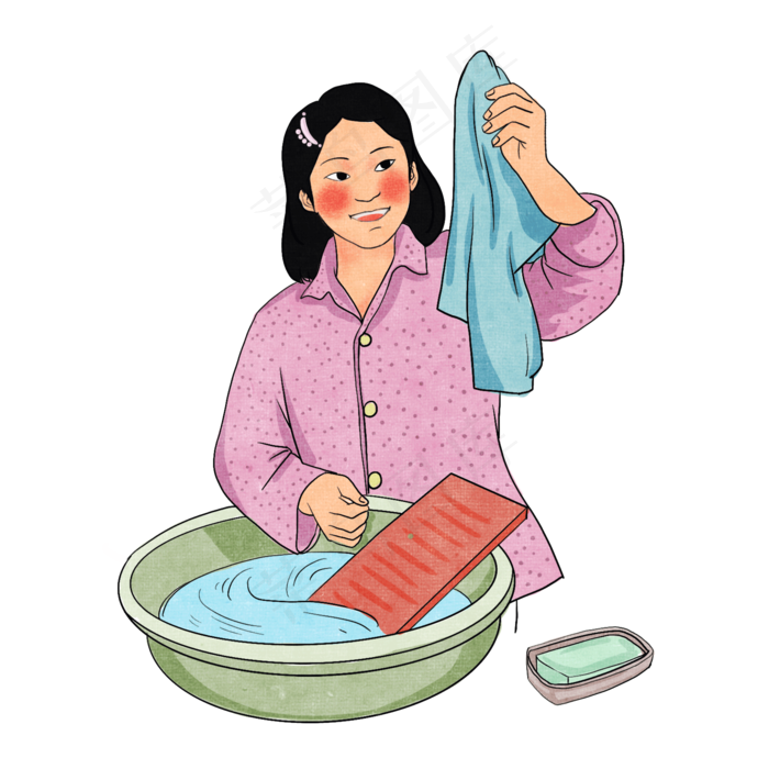 五一劳动节洗衣服PNG免抠(2048*2048px 300 dpi )psd模版下载