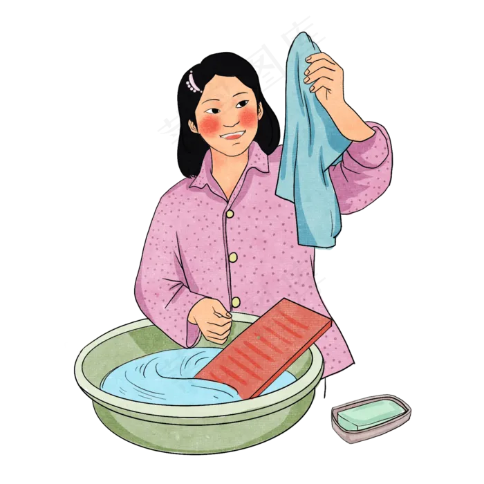五一劳动节洗衣服PNG免抠(2048*2048px 300 dpi )psd模版下载
