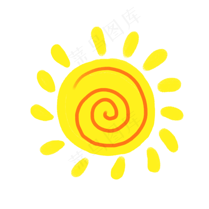 六一儿童节蜡笔风格太阳装饰(2000X2000(DPI:300))psd模版下载