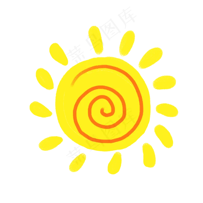 六一儿童节蜡笔风格太阳装饰(2000X2000(DPI:300))psd模版下载