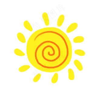 六一儿童节蜡笔风格太阳装饰