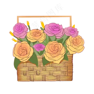 唯美玫瑰花花篮装饰