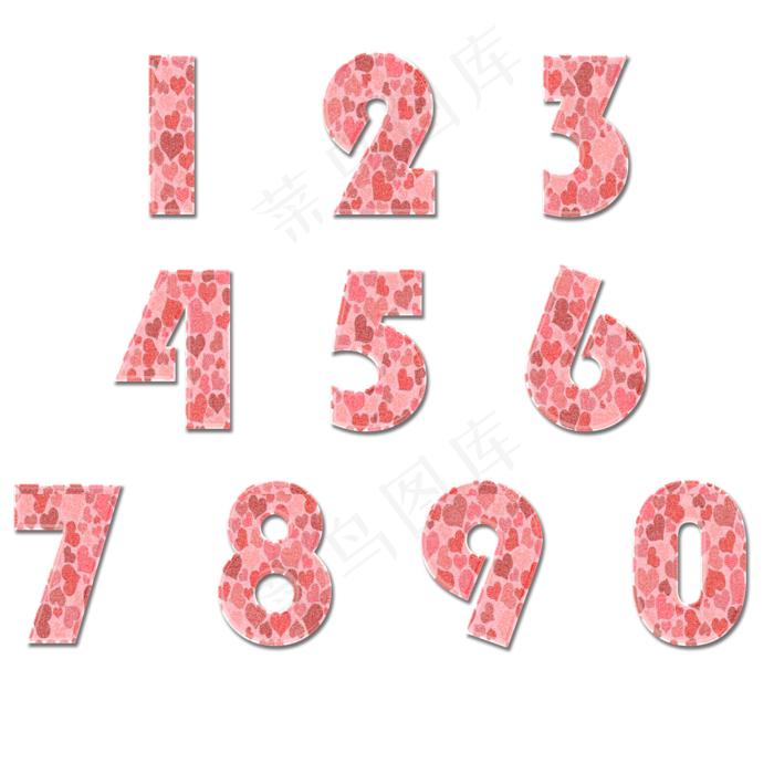 原创爱心底纹可爱数字(2000X2000(DPI:300))psd模版下载