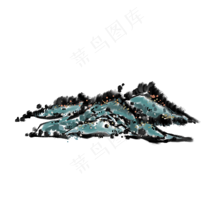 水墨山水晕染清明节