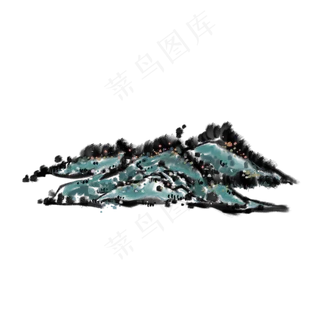 水墨山水晕染清明节