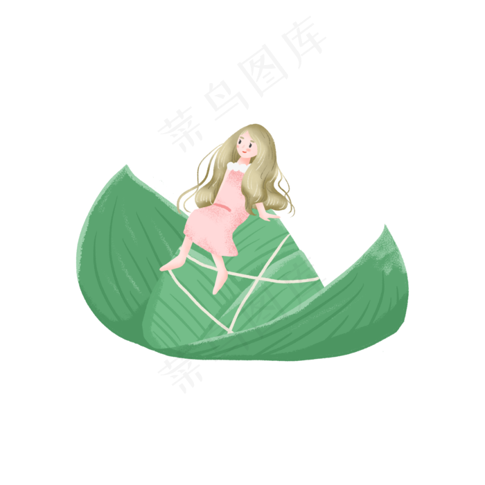 坐在粽子上的女孩