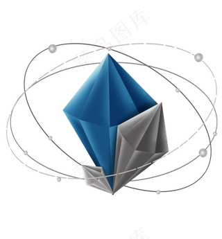 立体蓝色结晶,免抠元素