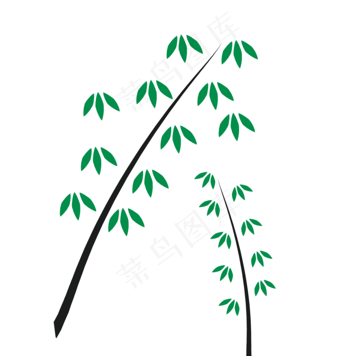 卡通绿色竹子免抠png(2000X2000(DPI:300))psd模版下载