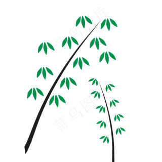 卡通绿色竹子免抠png