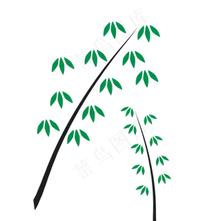 卡通绿色竹子免抠png