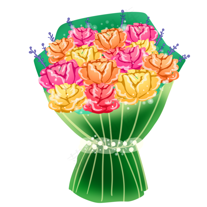 一捆花朵捧花花束