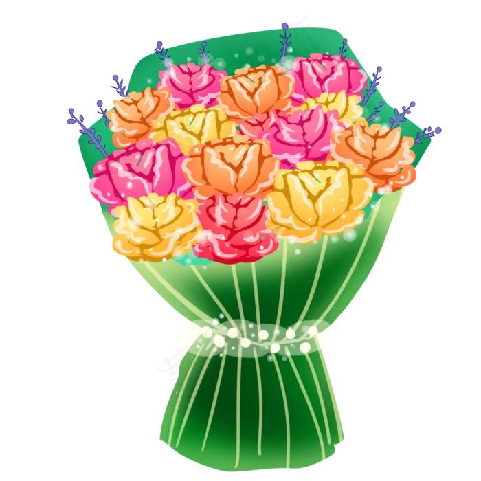 一捆花朵捧花花束(2000X2000(DPI:299))psd模版下载