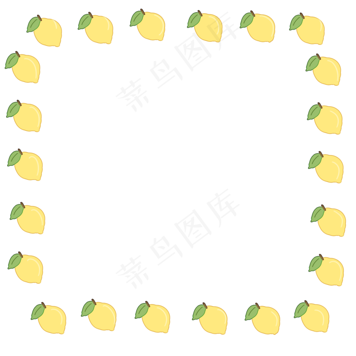 热门柠檬酸卡通边框(2000X2000(DPI:350))psd模版下载