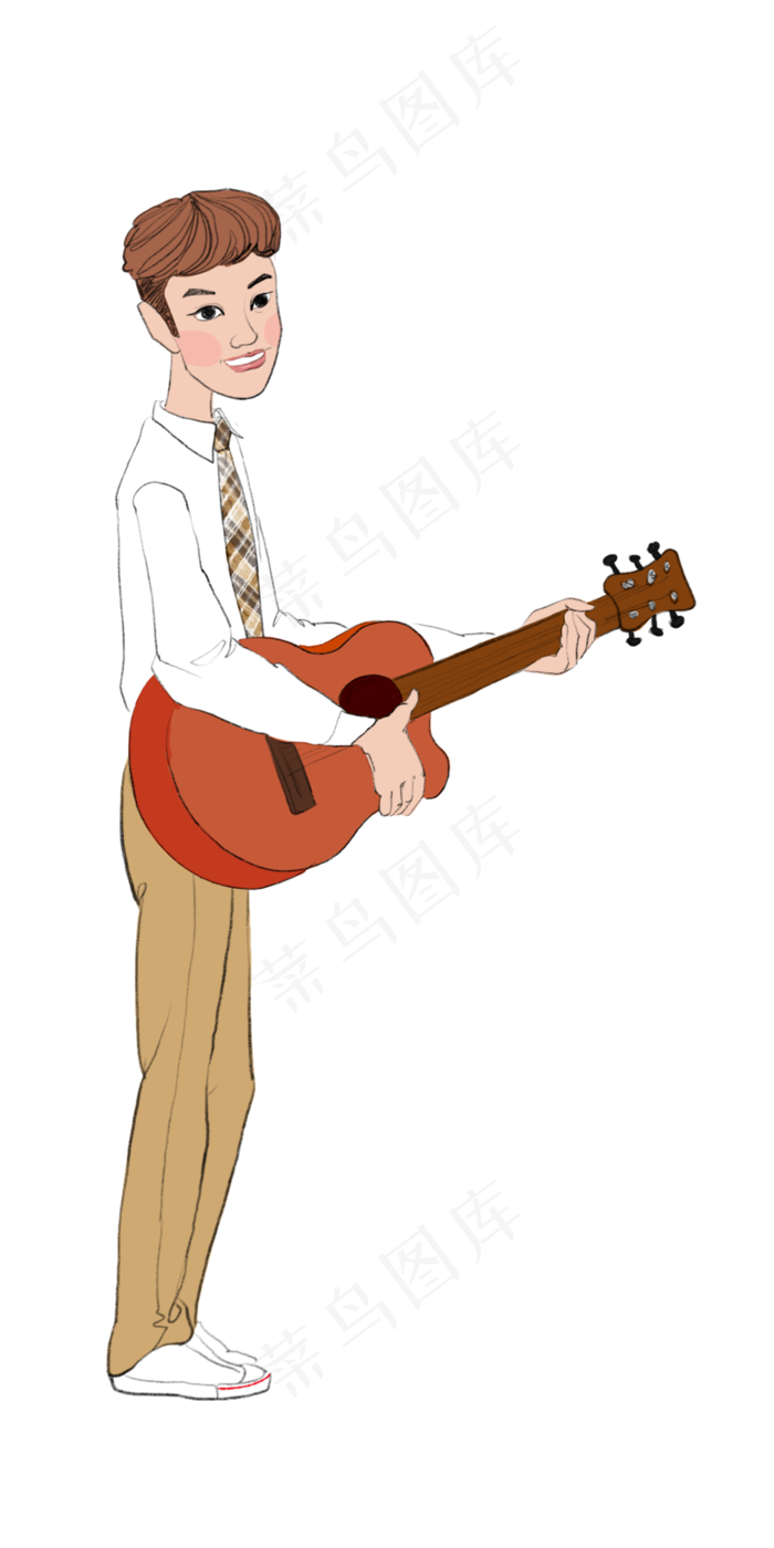 弹吉他的男高中生