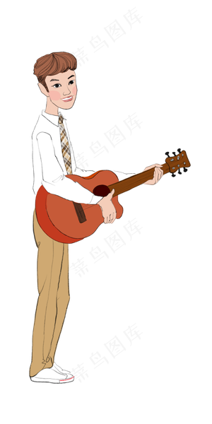 弹吉他的男高中生