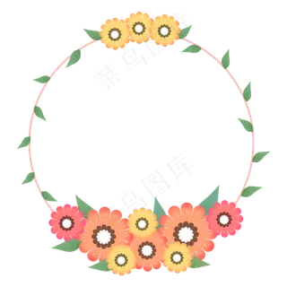 母亲节鲜花花环花朵边框