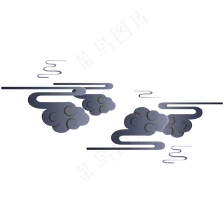 中国风灰色系祥云