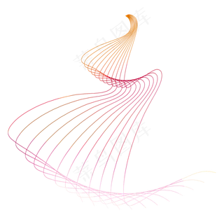 扩散波浪线,免抠元素