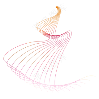 扩散波浪线,免抠元素