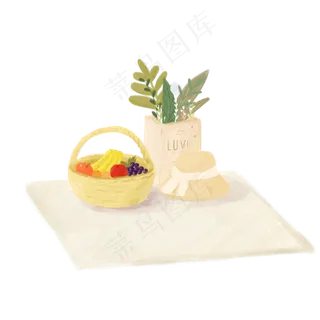 卡通帽子植物水果免抠图