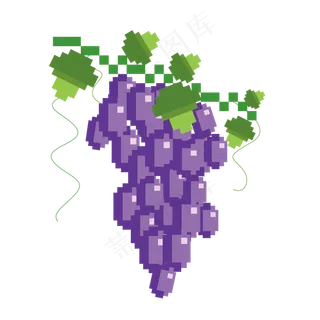 像素风复古风水果葡萄