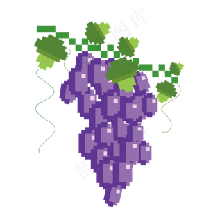 像素风复古风水果葡萄