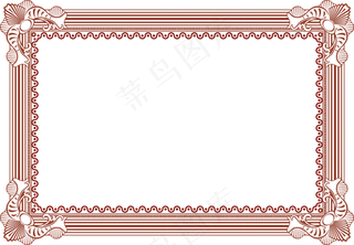 矢量红色花纹印章边框