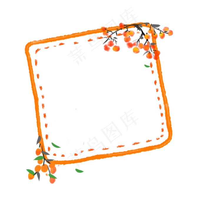 橘色方形装饰边框(2000X2000(DPI:300))psd模版下载