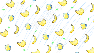香蕉水果扁平化底纹装饰