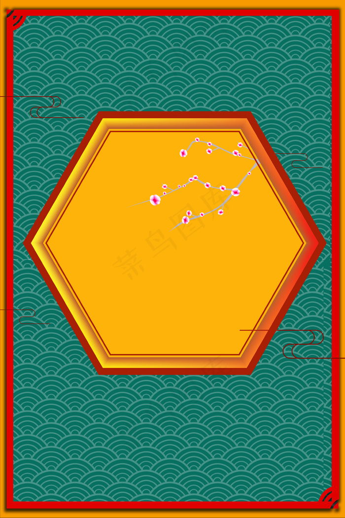 创意简约新年边框背景合成
