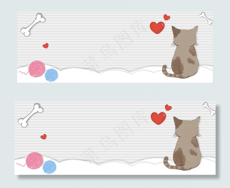 卡通手绘简约可爱宠物淘宝海报背景背景图片素材