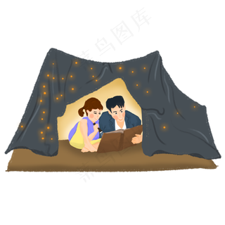 深夜给孩子讲故事的父亲