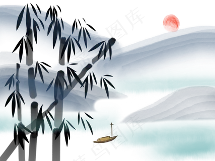 水墨山水风景画