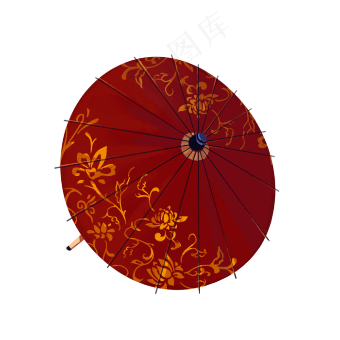 雨伞油纸伞红色梅花中国古典风PNG,免抠元素