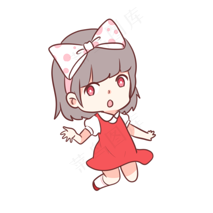 可爱的大蝴蝶结小女孩