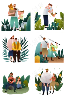 扁平肌理风父亲节合集