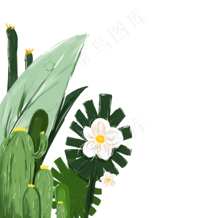 绿色植物花朵叶子元素