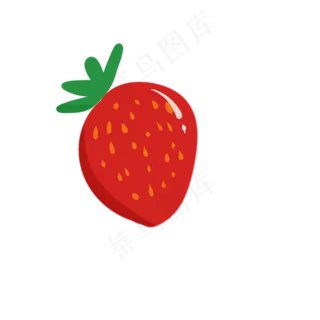 扁平的卡通水果草莓