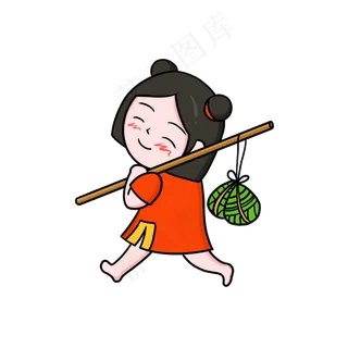 端午节小女孩卡通免扣