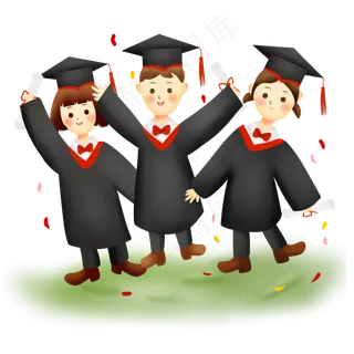 穿着博士服的幼儿园毕业生