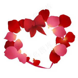 浪漫心形玫瑰花瓣装饰