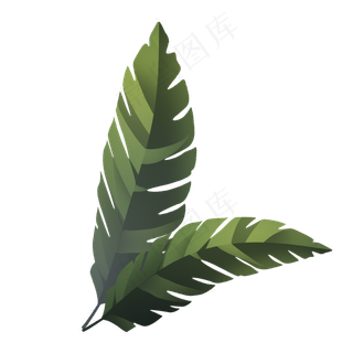 绿色大叶片芭蕉叶png免抠
